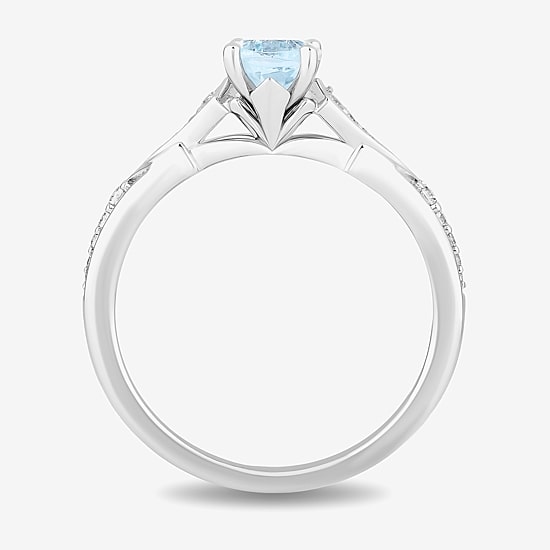 Womens 1/10 CT. T.W. Genuine Blue Topaz Sterling Silver Elsa Frozen Cocktail Ring