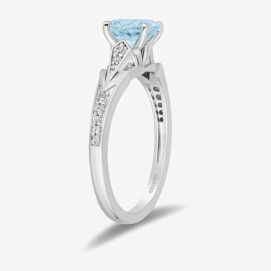 Womens 1/10 CT. T.W. Genuine Blue Topaz Sterling Silver Elsa Frozen Cocktail Ring