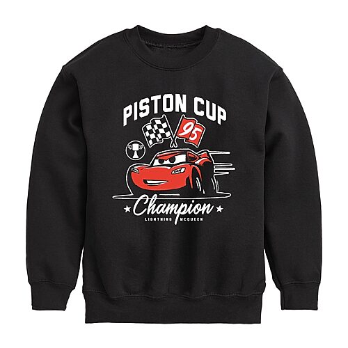 Disney Collection Little & Big Kid Boys Crew Neck Long Sleeve Regular Fit Cars Graphic T-Shirt, X-large, Black
