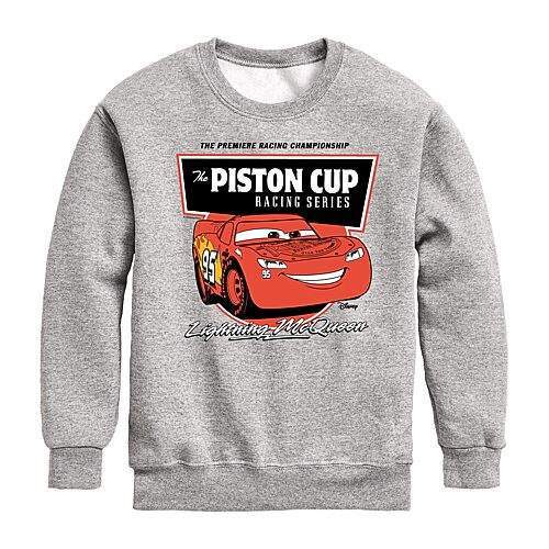Disney Collection Little & Big Kid Boys Crew Neck Long Sleeve Regular Fit Cars Graphic T-Shirt, Medium, Gray