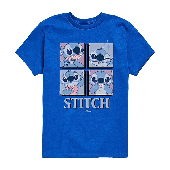 Disney Collection Little & Big Kid Boys Crew Neck Short Sleeve Regular Fit Lilo & Stitch Graphic T-Shirt