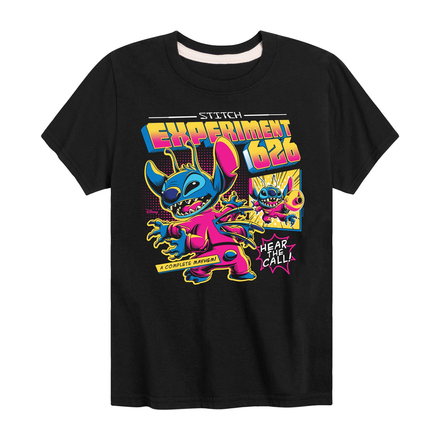 Disney Collection Little & Big Kid Boys Crew Neck Short Sleeve Regular Fit Lilo Stitch Graphic T-Shirt