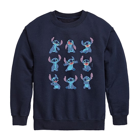 Disney Collection Little & Big Kid Boys Crew Neck Long Sleeve Regular Fit Lilo & Stitch Graphic T-Shirt