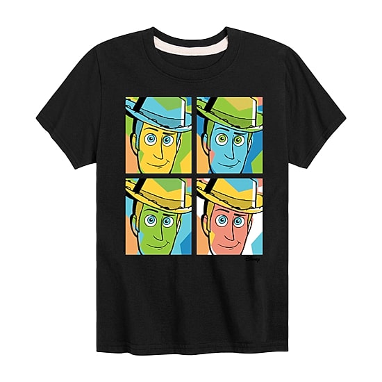 Disney Collection Little & Big Kid Boys Crew Neck Short Sleeve Regular Fit Woody Toy Story Graphic T-Shirt