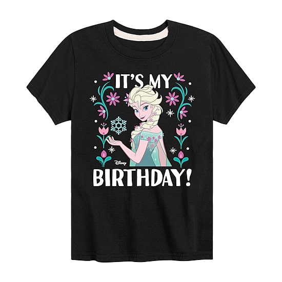 Disney Collection Little & Big Kid Girls Crew Neck Short Sleeve Regular Fit Frozen Graphic T-Shirt