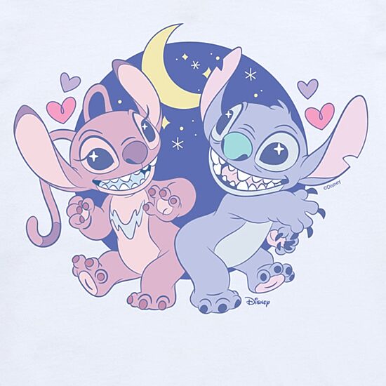 Disney Collection Little & Big Kid Girls Crew Neck Short Sleeve Regular Fit Lilo & Stitch Graphic T-Shirt