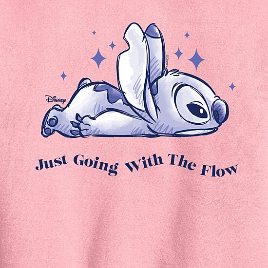 Disney Collection Little & Big Kid Girls Crew Neck Long Sleeve Lilo & Stitch Sweatshirt