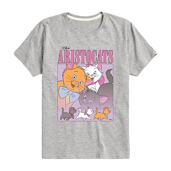 Disney Collection Little & Big Kid Girls Crew Neck Short Sleeve Regular Fit The Aristocats Graphic T-Shirt