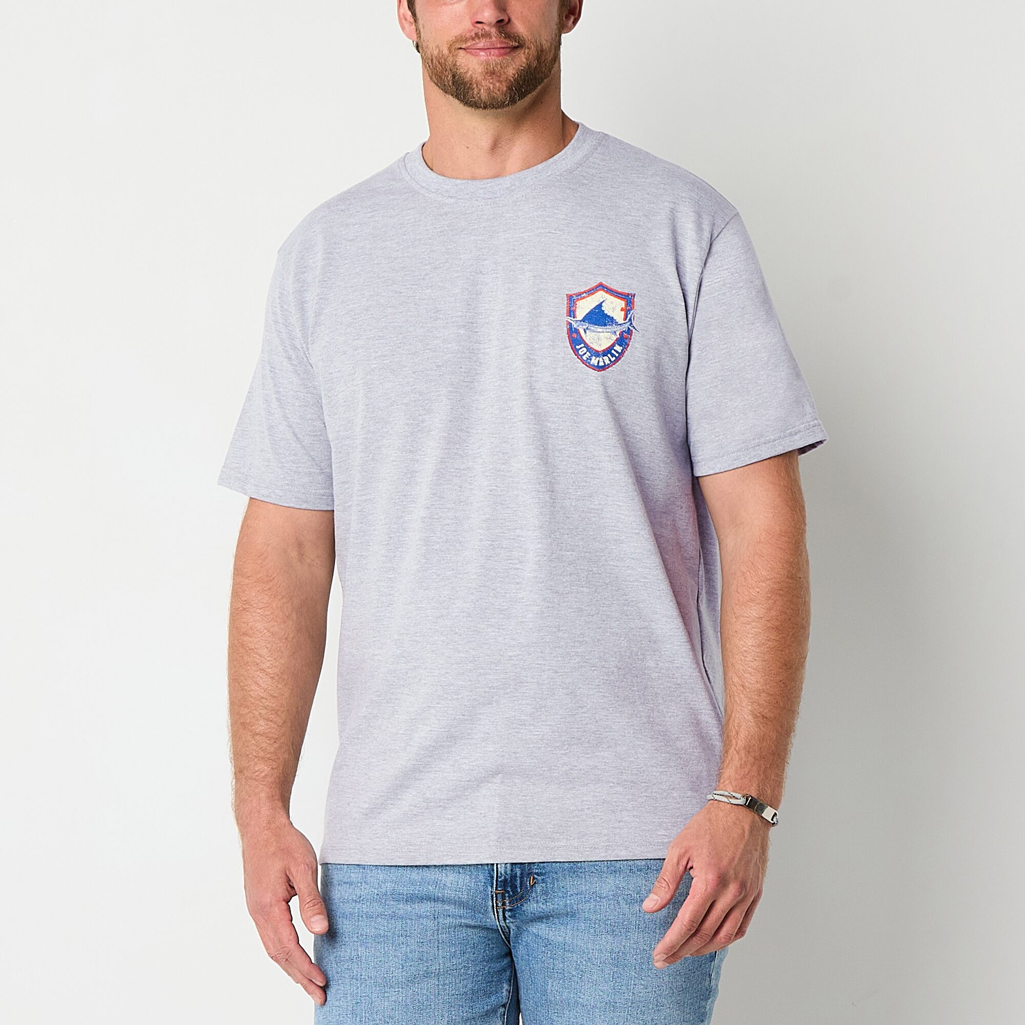Joe Marlin Mens Crew Neck Short Sleeve Regular Fit Graphic T-Shirt