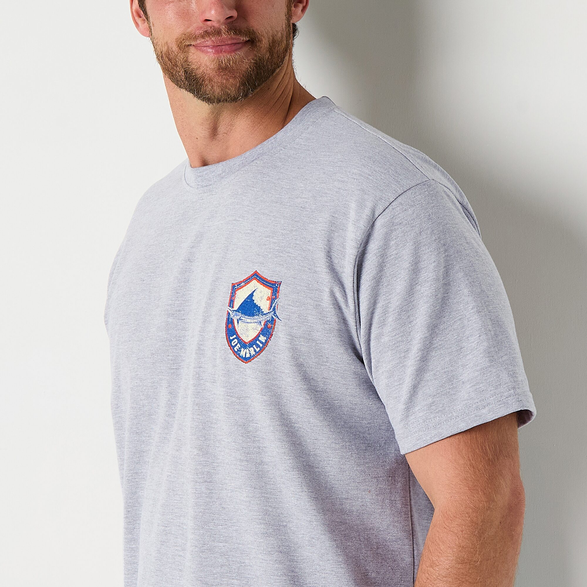 Joe Marlin Mens Crew Neck Short Sleeve Regular Fit Graphic T-Shirt