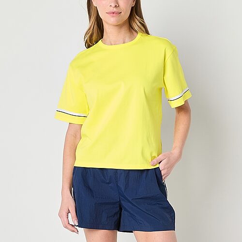 Xersion Womens Cotton Crew Neck Short Sleeve T-Shirt, X-small, Yellow
