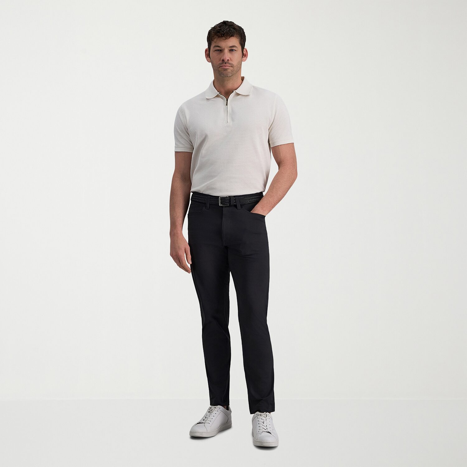 Haggar Sport Knit 5-Pocket Mens Straight Fit Flat Front Pant