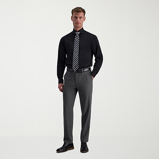 Haggar Mens Slim Fit Wrinkle Free Long Sleeve Dress Shirt