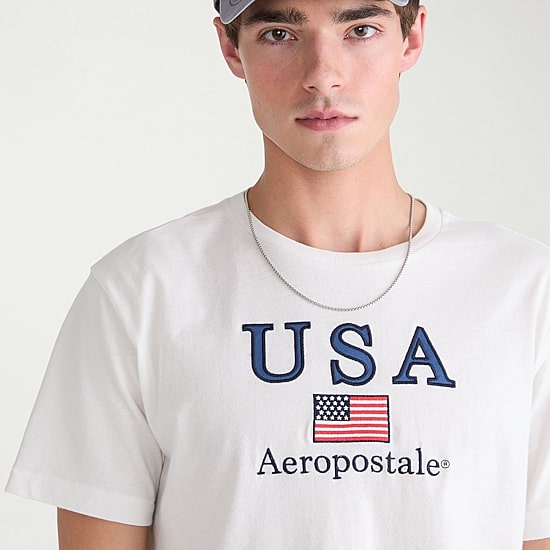AEROPOSTALE Mens Crew Neck Short Sleeve Classic Fit Graphic T-Shirt