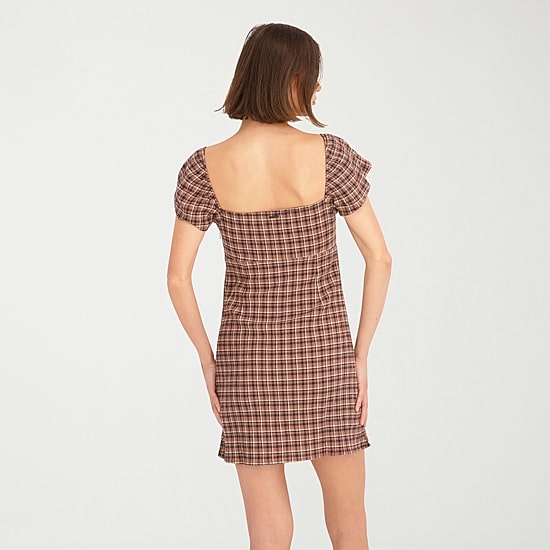 VOLCOM Womens Juniors V Neck Short Sleeve Sundress