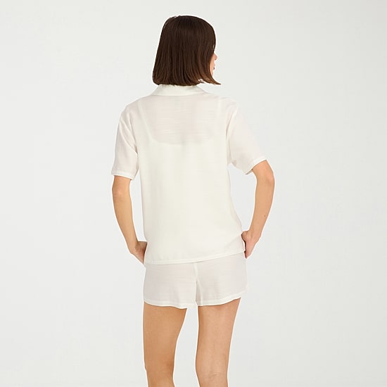 VOLCOM Womens Juniors Short Sleeve Camp Shirt