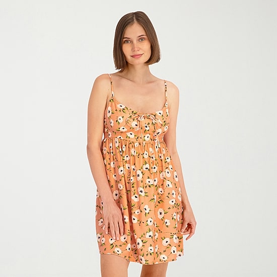 VOLCOM Womens Juniors Scoop Neck Sleeveless Sundress