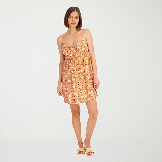 VOLCOM Womens Juniors Scoop Neck Sleeveless Sundress