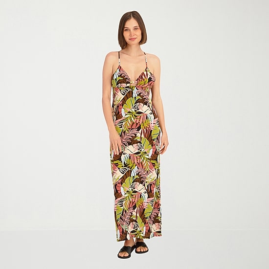 VOLCOM Womens Juniors V Neck Sleeveless Sundress