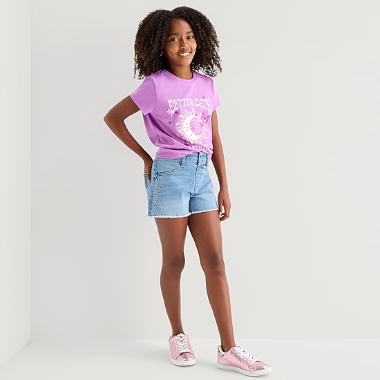 Vanilla Star Big Kid Girls High Rise Denim Short