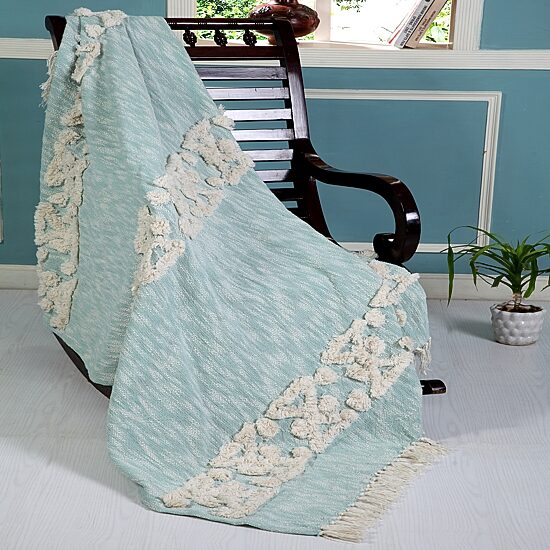 LR Home Mason Bordered Washable Throw
