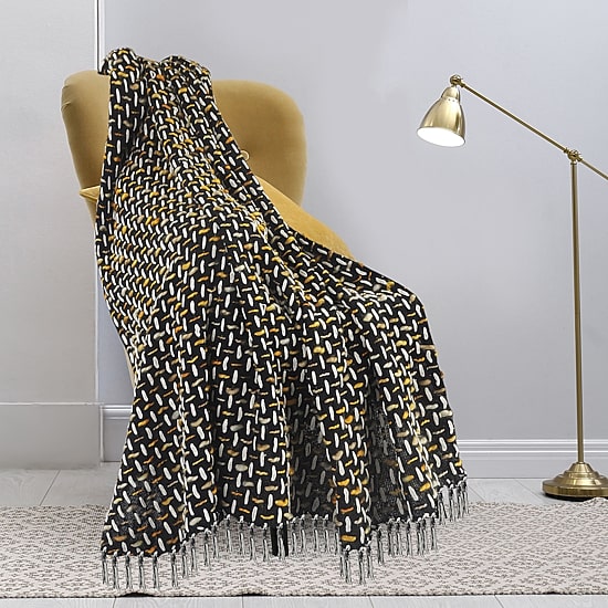 LR Home Rony Geometric Washable Throw