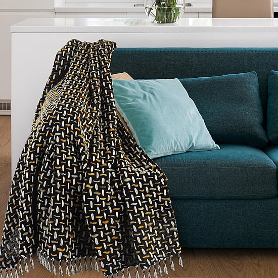 LR Home Rony Geometric Washable Throw