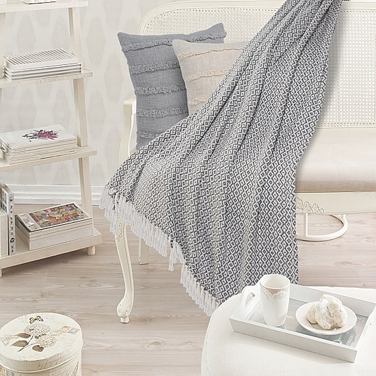 LR Home Ravy Diamond Washable Reversible Throw
