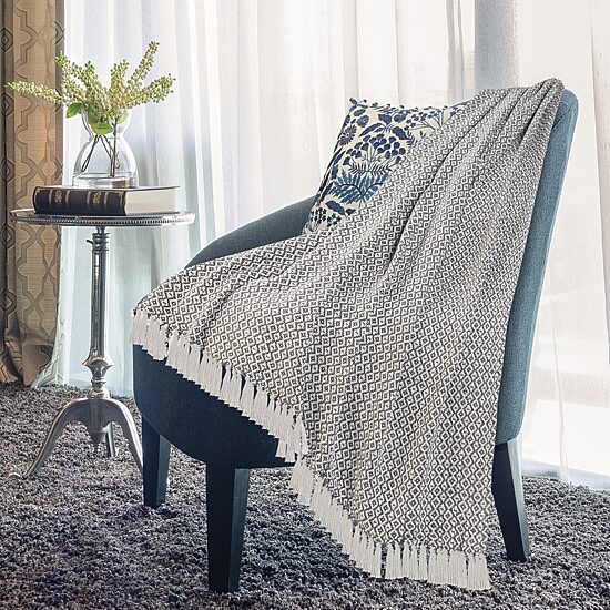 LR Home Ravy Diamond Washable Reversible Throw