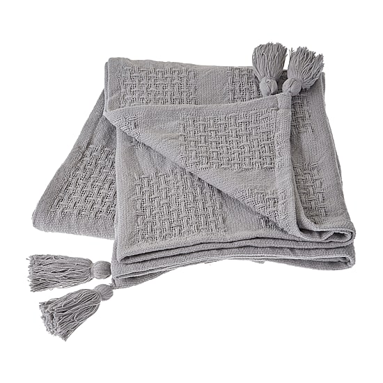 LR Home Brewis Solid Washable Reversible Throw