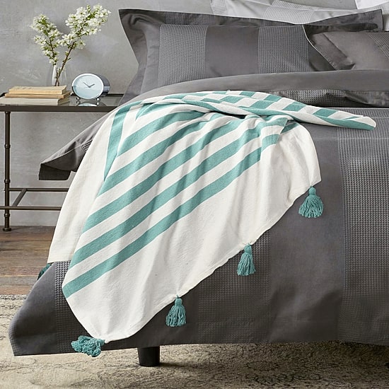 LR Home Hanny Striped Washable Reversible Throw