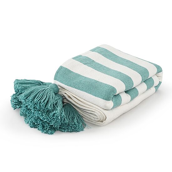 LR Home Hanny Striped Washable Reversible Throw