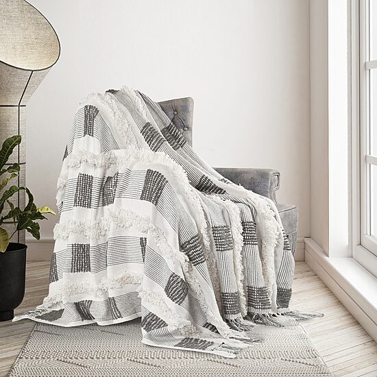 LR Home Wesley Checked Washable Throw