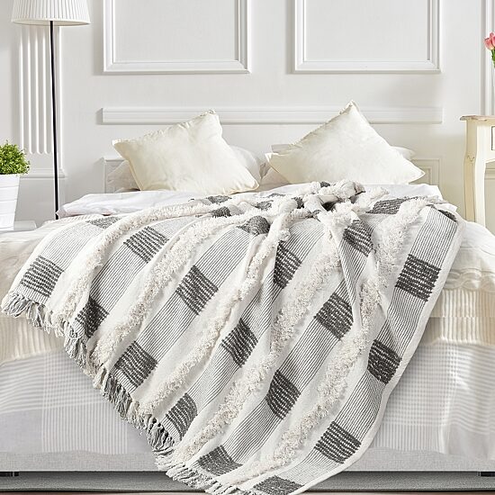 LR Home Wesley Checked Washable Throw
