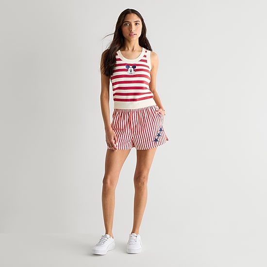 Grayson Threads, The Label Womens Juniors Sleeveless Mickey Mouse Tank Top