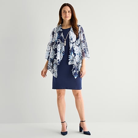 maya brooke lace jacket dress Maya Brooke 3/4 Sleeve 2-Piece Lace Jacket Dress