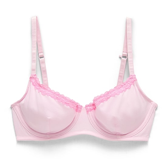 Arizona Body Cotton with Lace Unlined Balconette Bra