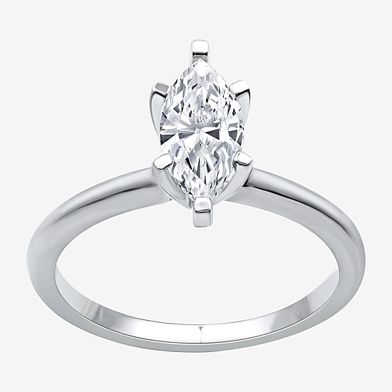 1 CT. Lab-Grown (G / SI1-SI2) Diamond Marquise-cut Solitaire Engagement Ring in 10K or 14K Gold