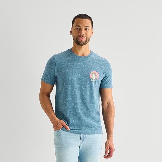 St. John's Bay Mens Crew Neck Short Sleeve Classic Fit Graphic T-Shirt