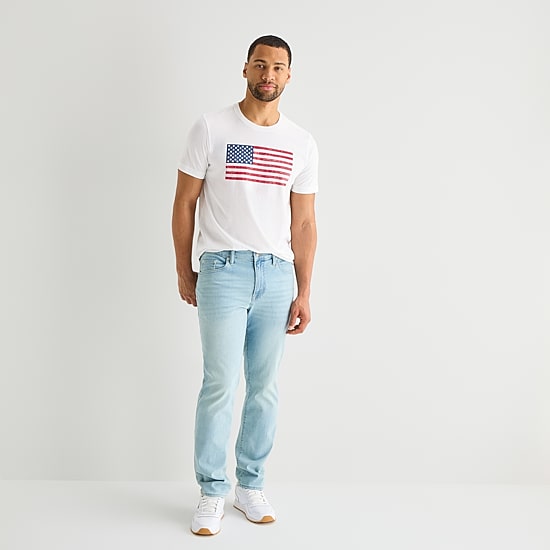 St. John's Bay Mens Crew Neck Short Sleeve Classic Fit Graphic T-Shirt