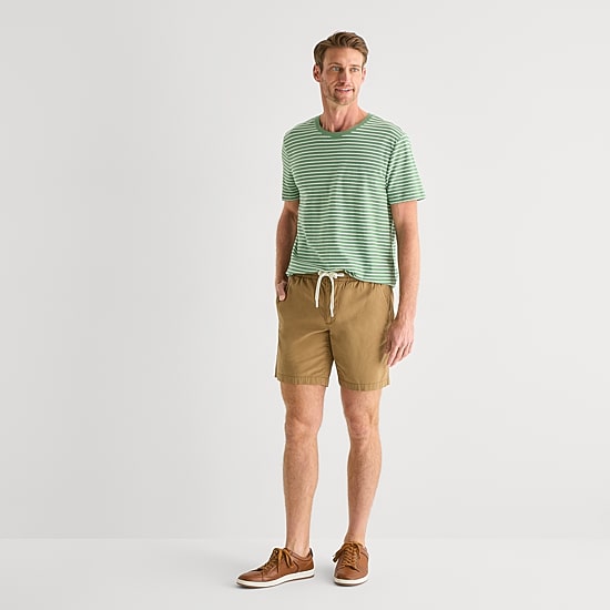 St. John's Bay Texture Mens Crew Neck Short Sleeve T-Shirt