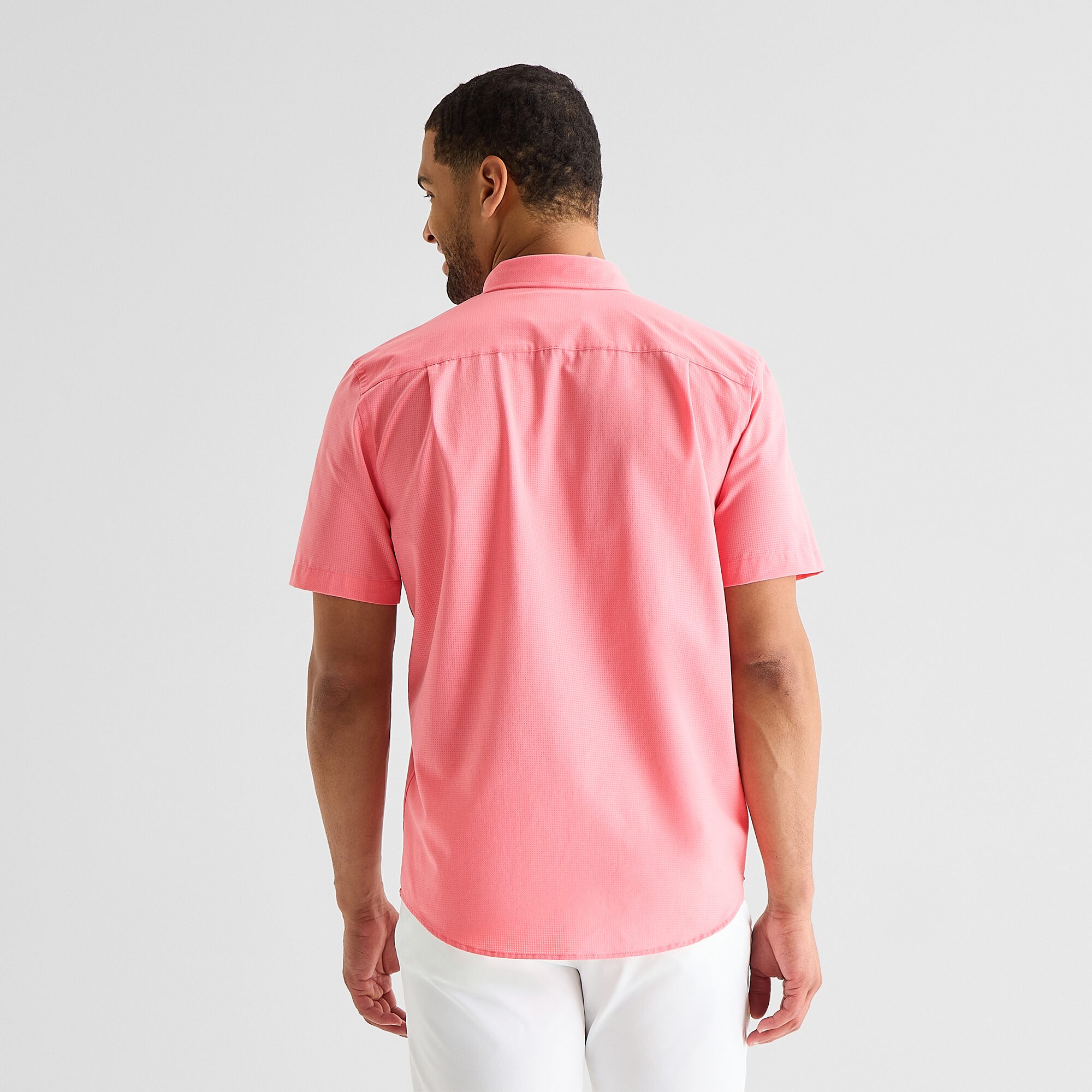 St. John's Bay Perforated Woven Mens Short Sleeve Classic Fit Button-Down Shirt