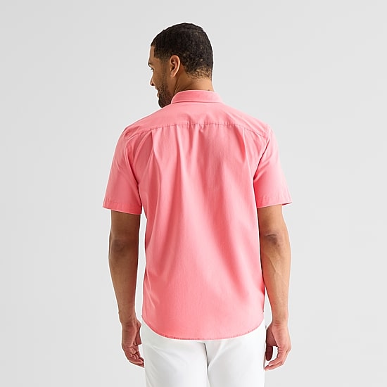 St. John's Bay Perforated Woven Mens Short Sleeve Classic Fit Button-Down Shirt