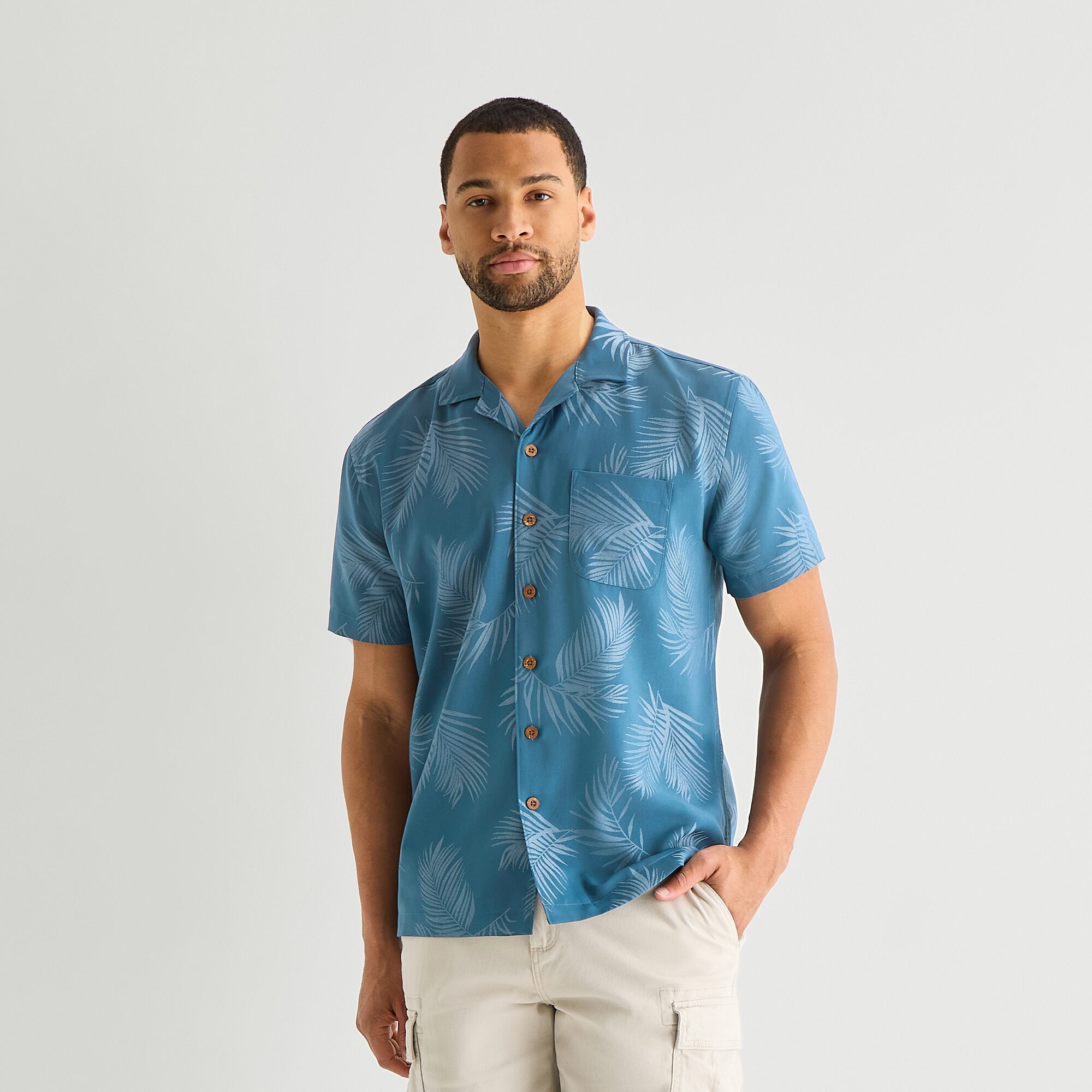 St. John's Bay Mens Short Sleeve Camp Shirt