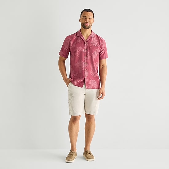 St. John's Bay Mens Short Sleeve Camp Shirt