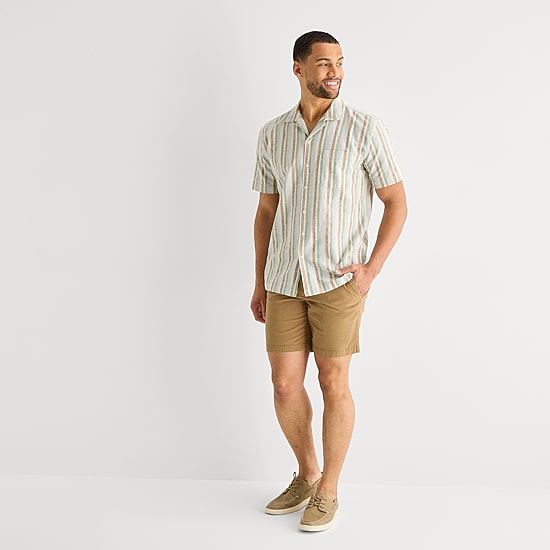 St. John's Bay Camp Mens Short Sleeve Camp Shirt