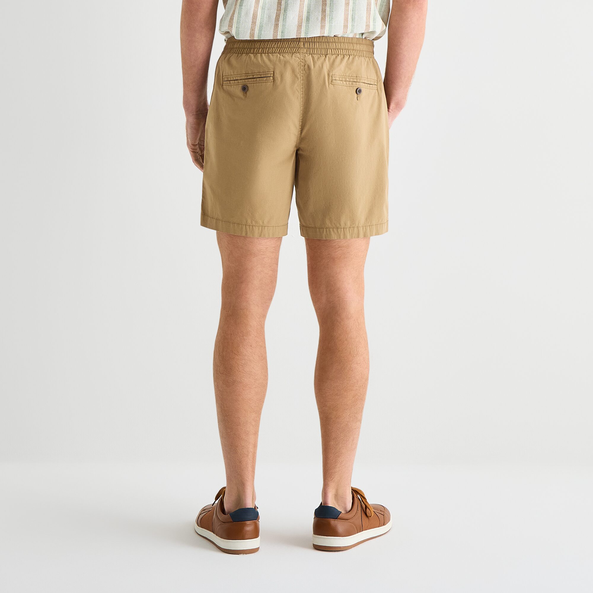 St. John's Bay Poplin Mens 8" STRETCH FABRIC DRAWSTRING WAIST Deck Short