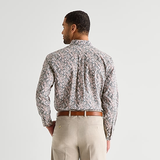 Stafford Floral Mens Long Sleeve Regular Fit Button-Down Shirt