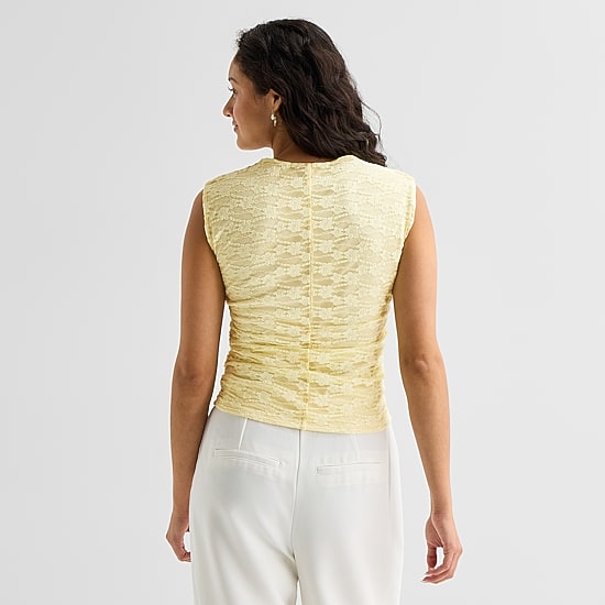 by&by Womens Juniors V Neck Sleeveless Blouse