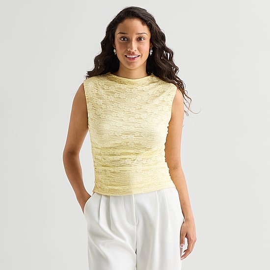by&by Womens Juniors V Neck Sleeveless Blouse